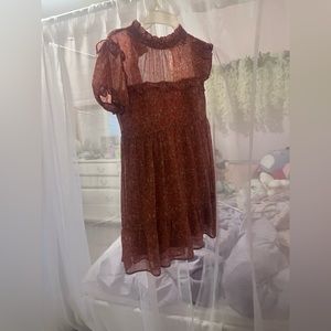 Burnt Orange Floral Dress from Francesca’s